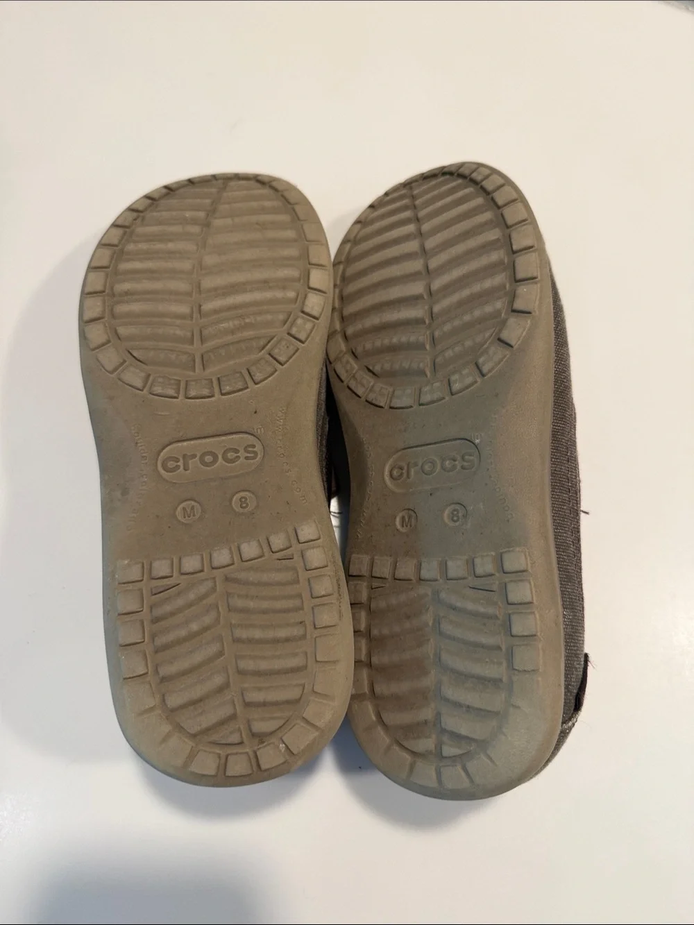 CROCS Men’s Slip-On Loafers in Taupe Brown